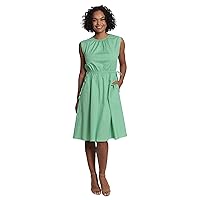 Maggy London Women's Sleeveless A-line Dress with Wooden Beaded Faux Side Drawstrings