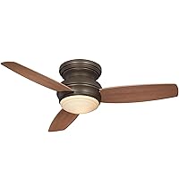 Minka-Aire F593L-ORB Tradtional Concept 44 Inch Flush Mount Ceiling Fan with Integrated 14W LED Light in Oil Rubbed Bronze Finish