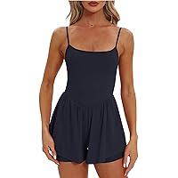 Jumpsuits For Women, Trendy 2024 Camisoles One Piece Short Running Workout Athletic Rompers Summer Overalls, S, Xxl