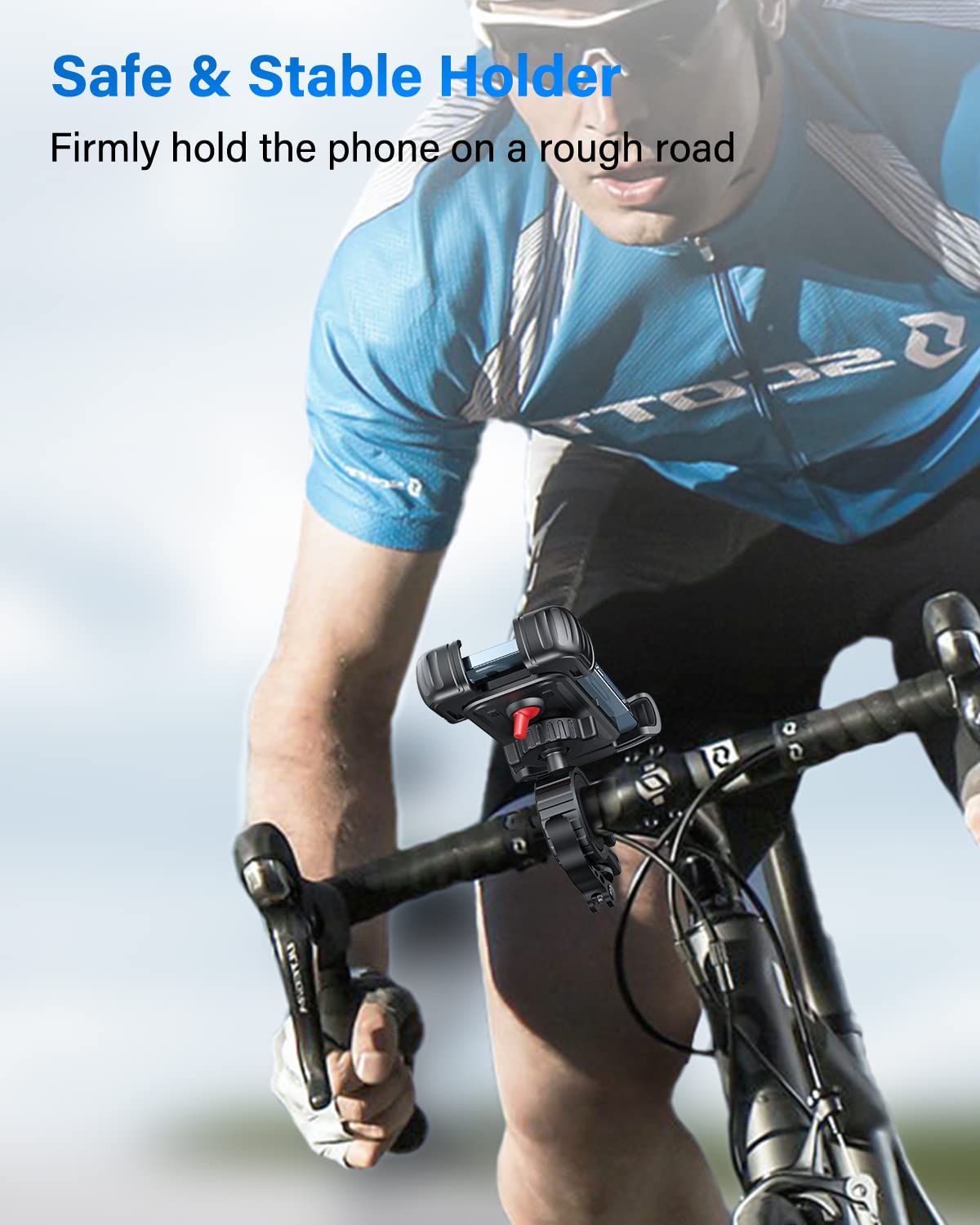 TSMATOL Universial Phone Holder for Bike, Motorcycle Cell Phone Holder, Bike Phone Mount fit for Smartphones iPhone 14 14 Plus 14 Pro Max 13 13 Mini 13 Pro Max 12 Samsung Galaxy S21 Note20 etc