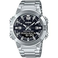 Casio Analog Digital World Time Stainless Steel Amw-870D-1A Amw870D-1 Men's Watch