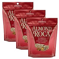 Brown & Haley Almond ROCA Stand-up Pouch, Individually Wrapped Chocolate Candy, Classic Buttercrunch Toffee with Almonds, 4.5 Ounces (Pack of 3)