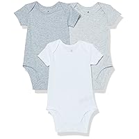 Amazon Essentials Unisex Babies' Cotton Stretch Jersey Short Sleeve Bodysuit (Previously Amazon Aware), Pack of 3