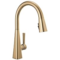 Delta Faucet Lenta Gold Kitchen Faucets with Pull Down Sprayer, Kitchen Sink Faucet with Magnetic Docking Spray Head, Faucet for Kitchen Sink, Champagne Bronze 19802Z-CZ-DST