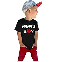 High Top Cleats for Boys Baby T-Shirts Tops Boys Sleeve Tee Short Toddler Shirts Mother's Letter Kids Day Boys