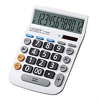 Electronic Desktop Calculator with 12-Digit Large Display, Solar and Button Dattery Dual Power Standard 12-Digit Big Display Handheld Function Desktop Calculator (White 3)