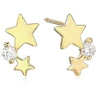 Amazon Essentials Cubic Zirconia Dainty Demi Fine Star Stud Earrings in Sterling Silver (previously Amazon Collection)