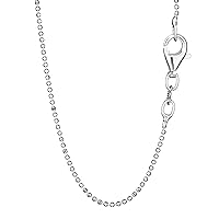 NKlaus Necklace with Ball Chain Diamond-Coated 925 Sterling Silver (38 cm - 80 cm) Width: 1.0 mm