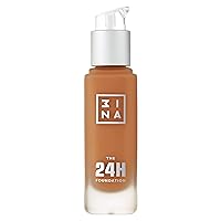 3INA The 24H Foundation 651-24H Long-Wearing Formula - Medium To High Buildable Coverage - Smooth Matte Finish - Expanded Shade Selection - Waterproof, Cruelty Free, Vegan Makeup - 1.01 Oz