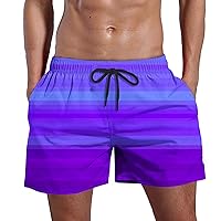 Mens Boardshorts Swim Trunks Board Shorts Fashionable and Comfortable Men's Gradient Beach Pants