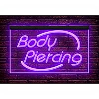 100018 Body Piercing Tattoo Shop Center Home Decor Display LED Light Neon Sign (12