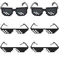 3 Pairs Pixel Sunglasses Sunglasses Cool Glasses Plastic Pixel Sunglasses  Pixelated Party Accessories for Kids Adults, Black (Small Single-Row Pixel,  Small Double-Row Pixel, Large Double-Row Pixel) 