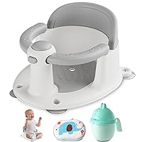 Baby Bath Seat for Babies 6 Months & up, Non-Slip Toddler Bath Seat for Baby & Newborn, Sit Up Bath Seat for Baby,Grey
