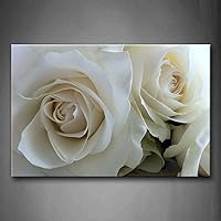 First Wall Art - Huge Roses in Pure White Wall Art Painting Pictures Print On Canvas Flower The Picture for Home Modern Decoration