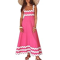 Summer Maxi Dress for Women 2024, Flowy Casual Long Beach Sun Dresses, Swing A Line Party Vacation Dress