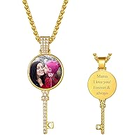 FindChic Creative Photo Necklace Personalized for Women Girl Square/Round/Heart/Cat/Oval Shaped Stainless Steel/18K Gold Plated Picture Pendant Custom Inscription Text Memorial Keepsake, with Gift Box