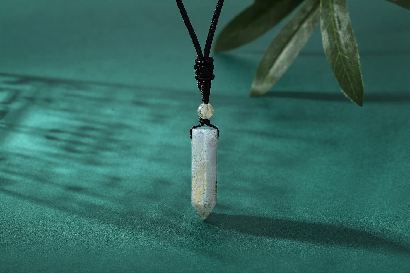 XIANNVXI Crystal Necklace for Men Women Adjustable Rope Hexagonal Point Healing Crystal Natural Stone Pendant Necklaces Gemstone Jewelry