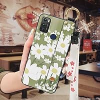 for Woman Sunflower Lulumi Phone Case for TCL 20E/20Y/6125F, Original Phone Holder Soft for Girls Waterproof Kickstand Soft Case Lanyard Wristband Back Cover Anti-dust Silicone, 3