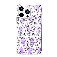 Phone Case Purple Roller Monkey Compatible with iPhone 13 Case Accessories Rabbit Print Shock Scratch 3D Waterproof Transparent