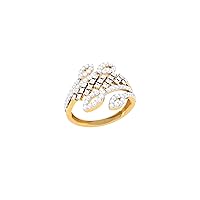 Jewels 14K Gold 0.56 Carat (H-I Color,SI2-I1 Clarity) Lab Created Diamond Band Ring