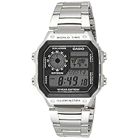 Casio AE-1200WHD-1AVEF men's quartz watch, silver, Digital
