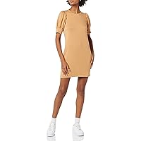 Amazon Essentials Women's Supersoft Terry Relaxed-Fit Short-Sleeve Puff-Sleeve Dress (Previously Daily Ritual)