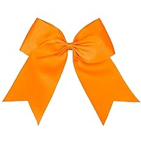 Jumbo Cheer Bows Orange Hair Bow Clips 8 Inch Big Orange Bows for Girls Hair Women Cheerleading Bows Softball Team Bows Cheerleader Hair Bows for Halloween Costumes Festivals Birthdays