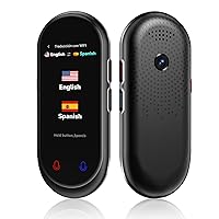 Language Translator Device, Portable Two-Way Instant Translator, Offline Online Voice Photo Translation, 137 Languages Supported, High Accuracy Translator Device for Business Travel Learning (Black)