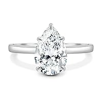 Shree Diamond 2 CT Pear Infinity Accent Engagement Ring Wedding Eternity Band Solitaire Silver Jewelry Halo-Setting Anniversary Praise Ring Gift