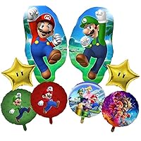 8Pcs Mario Birthday Party Balloons Supplies Super Bro Foil Ballon For Mario Party Decoration Video Game Theme Party Suplies