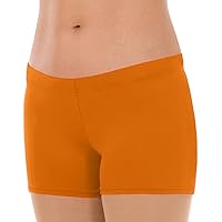 Body Wrappers Prowear Boy-Cut Waistband Shorts, Orange, 12-14