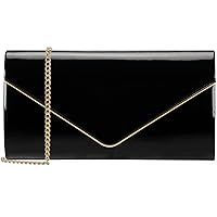 Dexmay Patent Leather Envelope Clutch Purse Shiny Candy Foldover Clutch Evening Bag for Women