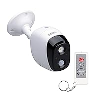 SABRE 2-in-1 Motion Sensor Alarm and Light with Fake Security Camera, Motion Sensing LED Light for Nighttime Visibility, Fake Camera Design Deters Intruders, Battery Operated, No Wiring Required,White