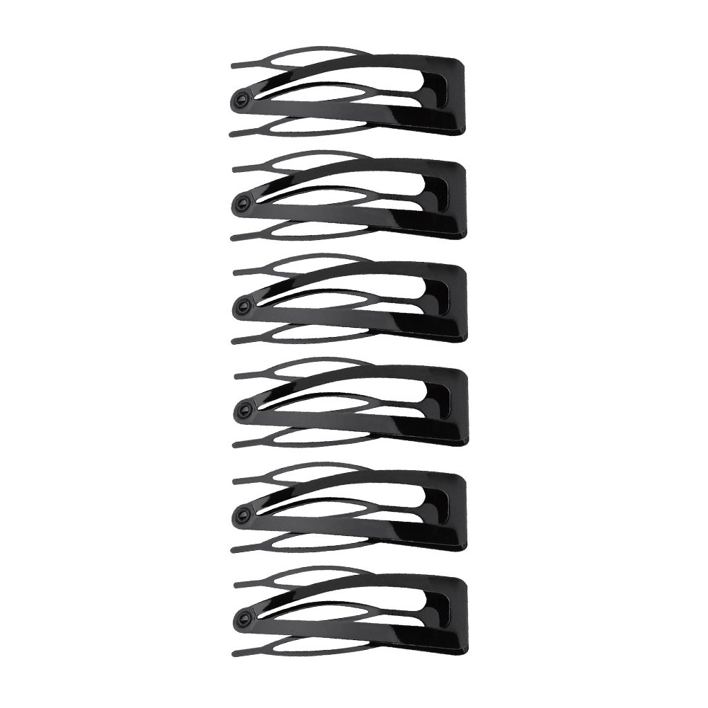 Revlon Double Grip Black Hair Clips, 6 count