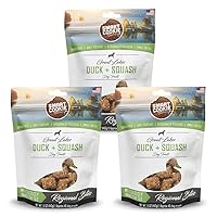 All Natural Dog Treats - Duck & Squash - Training Treats for Dogs & Puppies with Allergies, Sensitive Stomachs - Soft Dog Treats, Chewy, Grain Free, Made in USA - 5oz, Pack of 3