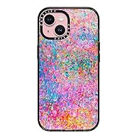 CASETiFY Impact iPhone 15 Case [4X Military Grade Drop Tested / 8.2ft Drop Protection/Compatible with Magsafe] - Paint Prints - My Neon Summer - Clear Black