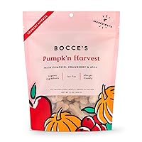 Bocce's Bakery All-Natural, Small Batch, Organic Dog Treats, Pumpk'n Harvest Biscuits, Wheat-Free, Limited-Ingredient, Made in The USA with 100% Recyclable Packaging, 12 oz Bag (DG-BC-PKH)