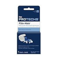 Flents Reusable Ear Plugs, Ideal for Flying And Mountain Driving, Reduces Pressure And Background Noise, 1 Pair With Travel Size Case, Easy Use With Comfort Fit, NRR 29, Blue, Made In The USA