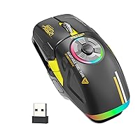 RGB Wireless Gaming Mouse with 4 Adjustable DPI to 4800, Bluetooth and 2.4G Rechargeable Wireless Mouse with Side Buttons, Ergonomic Gamer Mice for PC, Laptop, Mac, Computer