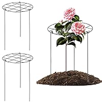 3Pcs Peony Cages and Supports Peony Support 12x16'' Grow Through Plant Supports with 3 Legs Tomato Cages Flowers Support Rings Hoops for Rose, Tomato, Orchids