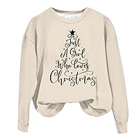 Christmas Sweaters for Women 2024 Round Neck Pullover Cute Xmas 3D Graphic Printed Sweatshirts Oversized Long Sleeve