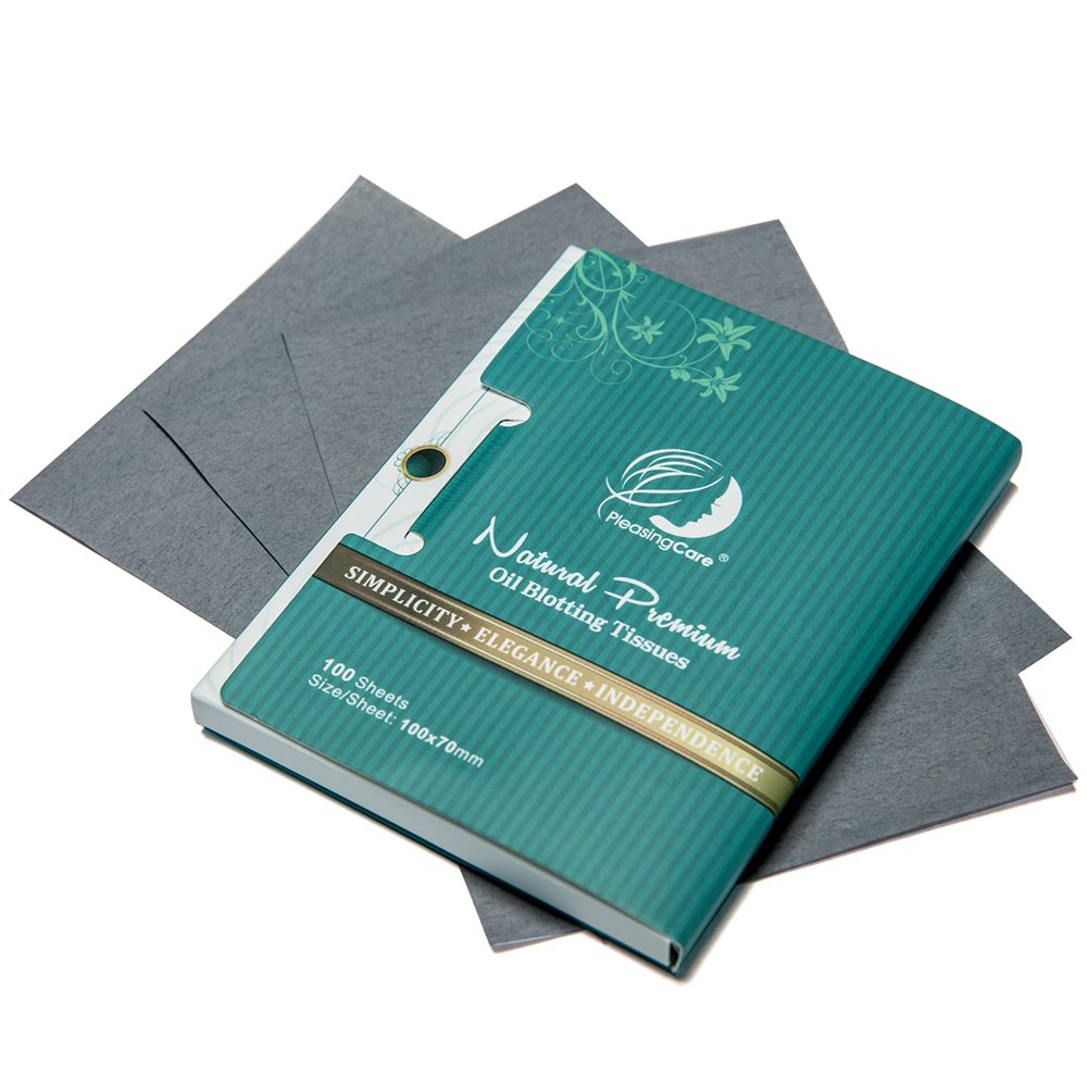 Premium Facial Oil Blotting Paper, 200 Counts - Natural Bamboo Charcoal Face Blotting Sheets, Easy Take Out Design - Top Handy Oil Absorbing Tissues - Oily Skin Care or Make Up Must Have!