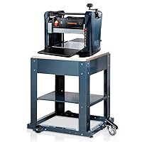 POWERTEC UT1008 Planer Stand with Wheels w/ PL1252V 15 Amp 2-Blade Benchtop Thickness Planer For Woodworking | 12-1/2 in. Portable