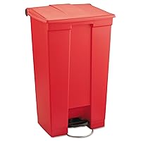 Rubbermaid Commercial Products Slim Jim Front Step On Trash Can, Red, 23-Gallon, Hands-Free Garbage Can for Medical Waste in Hospitals/Lab/Emergency/Patient Rooms