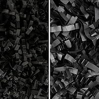 MagicWater Supply - Black & Monster Jumbo Black (1 LB per color) - Crinkle Cut Paper Shred Filler great for Gift Wrapping, Basket Filling, Birthdays, Weddings, Anniversaries, Valentines Day