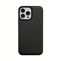 HANVEY Personalized Leather Pattern Advanced Simple Black Lychee Pattern Anti-Drop Phone case TPU Silicone for iPhone 11 12 13 14 15 pro max Plus (#1,for iPhone 13pro max)