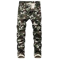Camo1 Jeans Personalized Large Size Men's Stretch Jeans Military EN8 Printed Denim Casual Pants