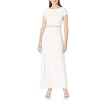 Marina Women's Long Cowl Back Embellished Gown