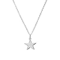 jewellerybox Sterling Silver Star Pendant on Chain 16-22 Inches