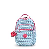 Kipling Women's Seoul Small Backpack, Durable, Padded Shoulder Straps with Tablet Sleeve, Dreamy Geo C, 10''L x 13.75''H x 6.25''D